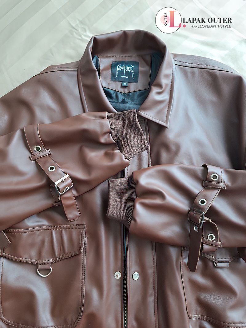 POSPIC LEATHER JACKET - BROWN (Original), foto 3