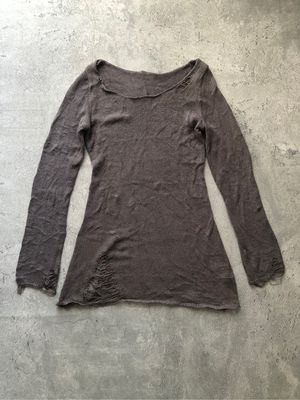 RARE Distressed Blank Dress Longsleeve Trashed Style