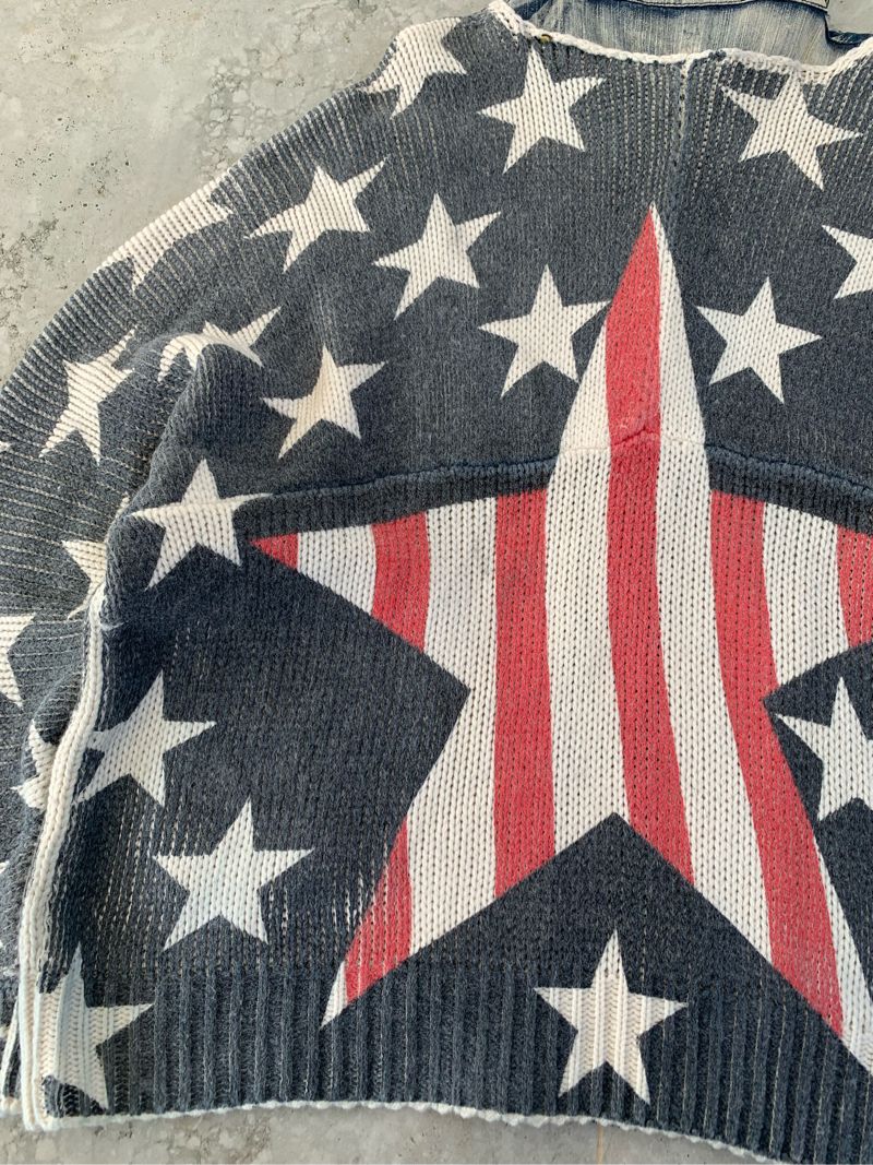 Vintage Y2K American Flag Button Up Sweater, foto 5