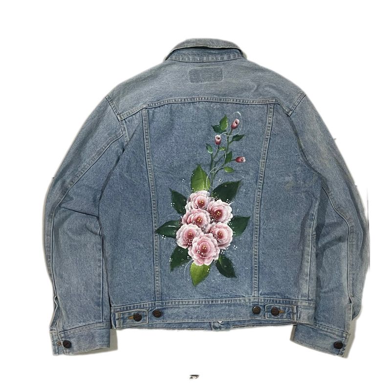 Jack Serika Japan Custom Painted Floral Trucker Jacket, foto 2
