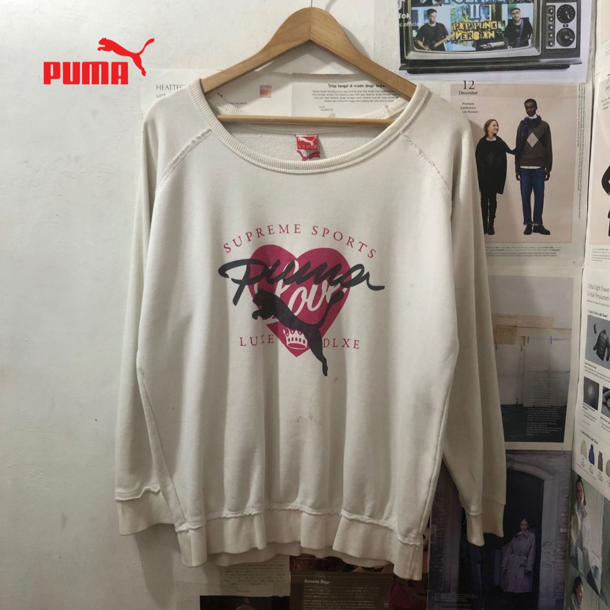 Puma Sportswear Casual Sweatshirt Wanita white