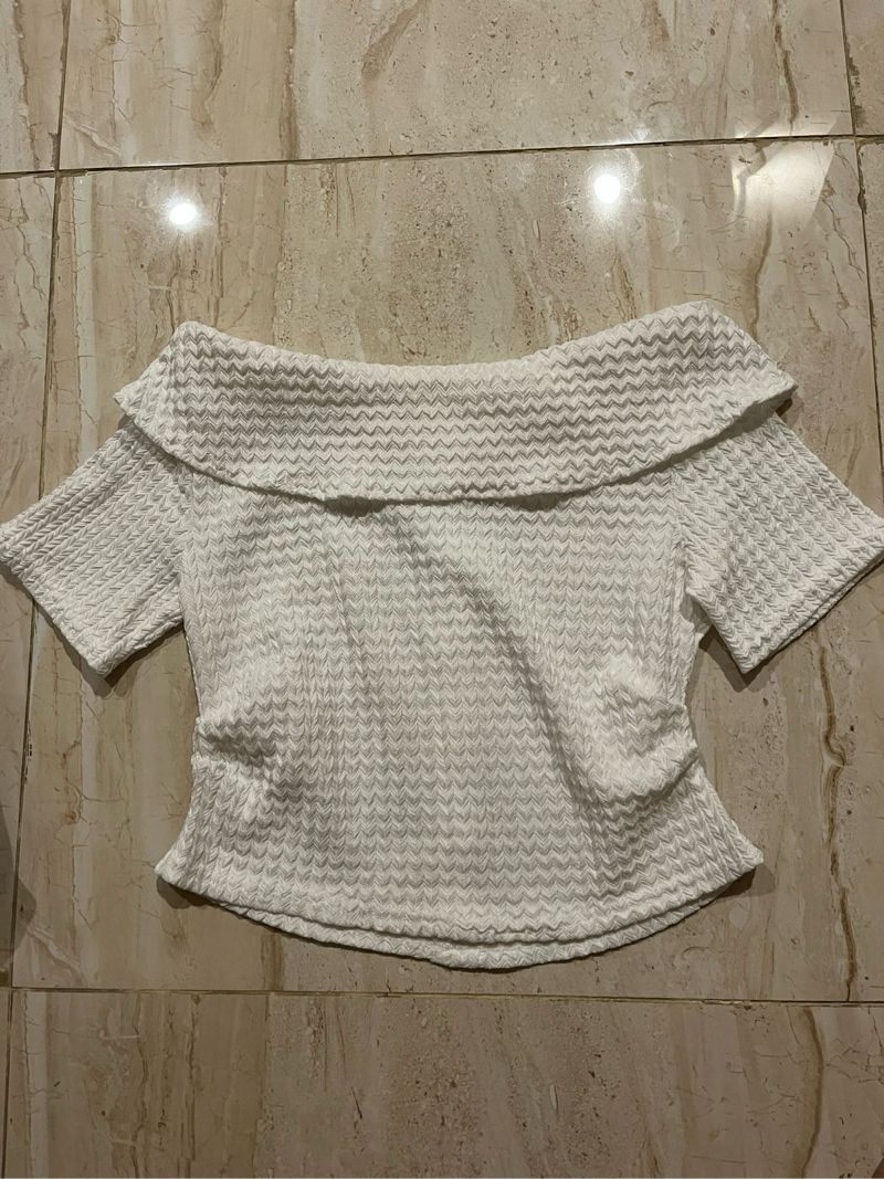 white off shoulder button top coquette, foto 2