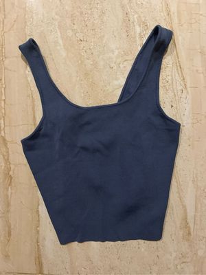 blue tank crop top