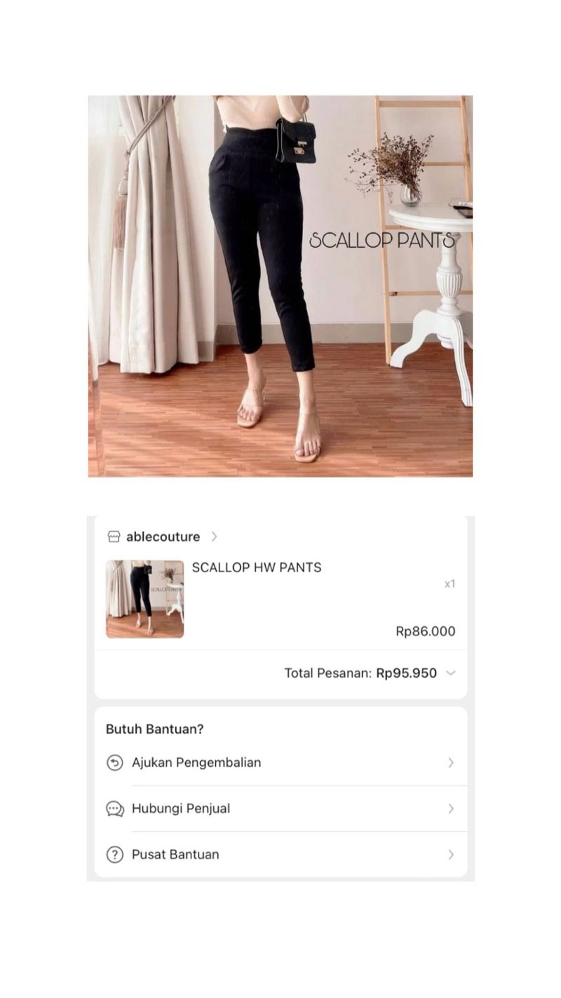 [PRELOVED] SCALLOP HW PANTS, foto 3