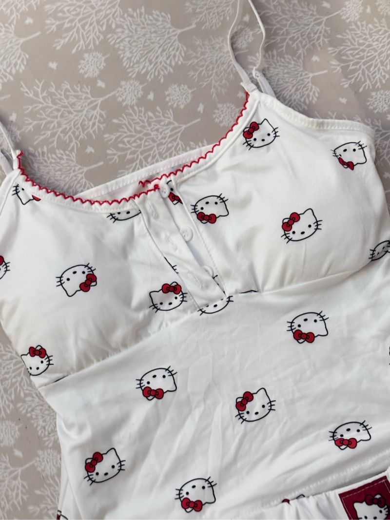 NEW hello kitty pajama set S sized (bra pads included), foto 3