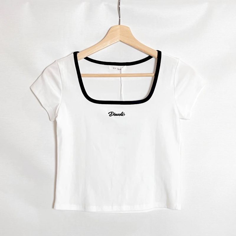 Square Neck Ribbed Letter Top, foto 3