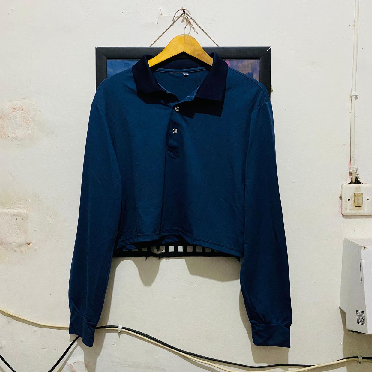 Casual Crop top Wanita navy