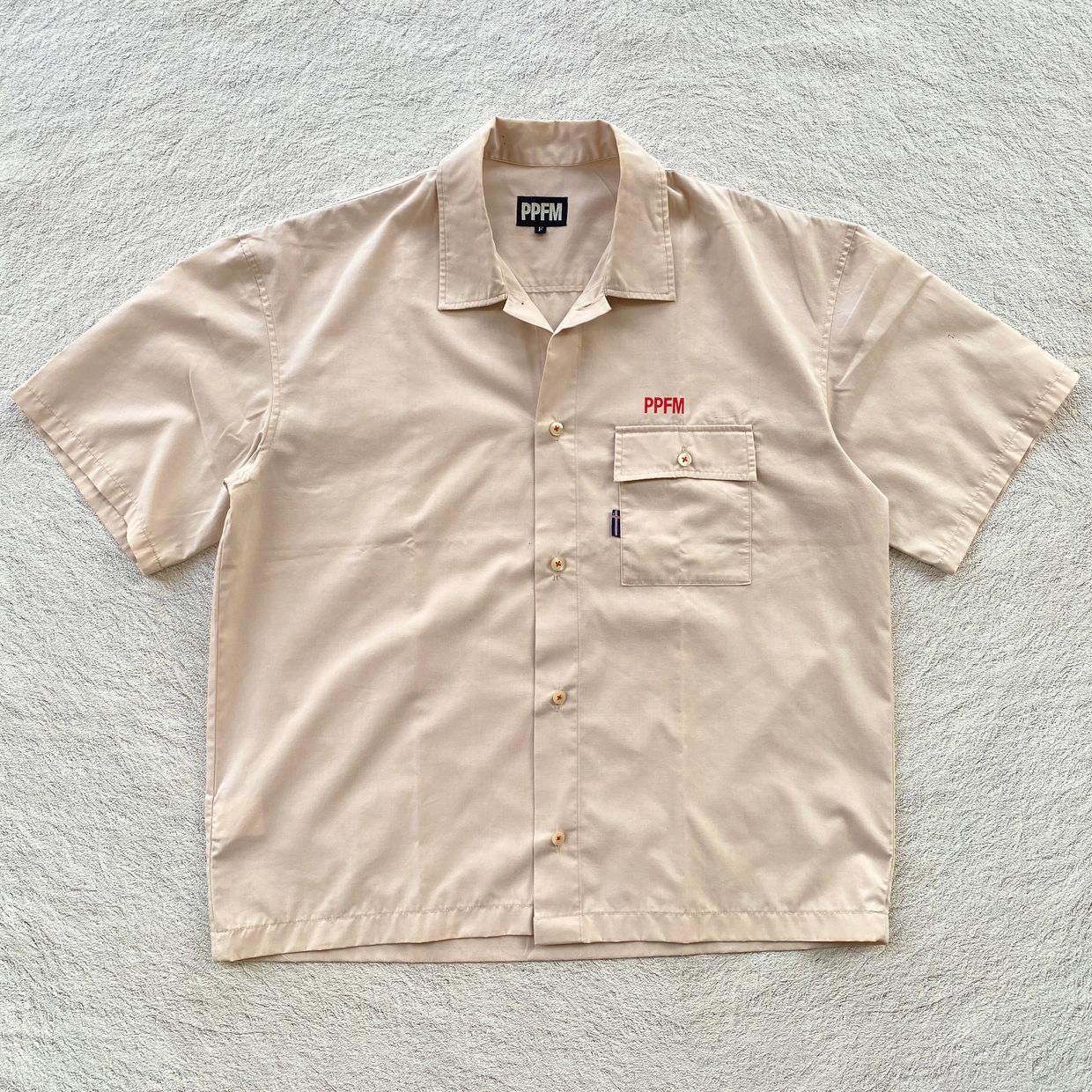 PPFM Streetwear Avant Garde Casual shirt Pria multicolor cream