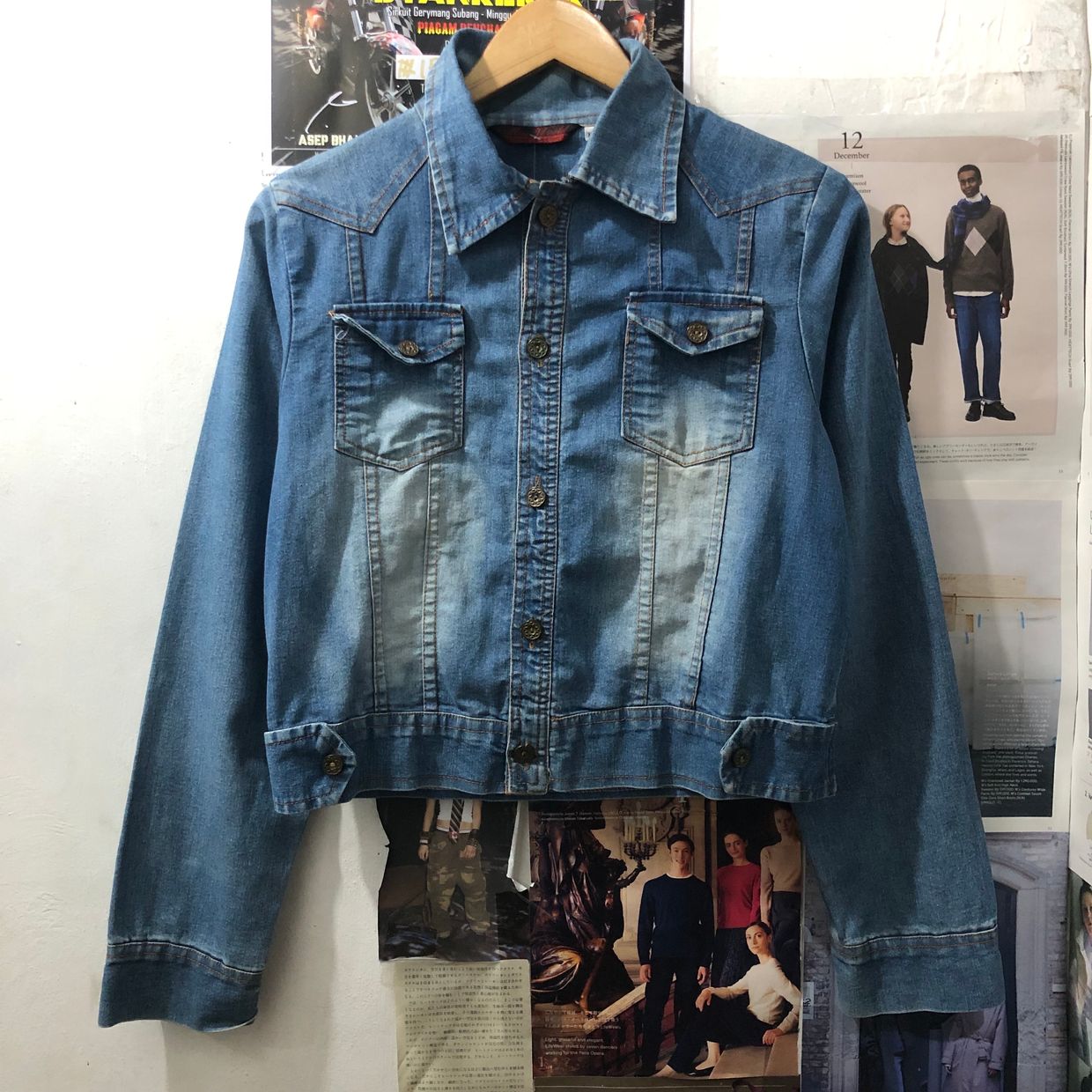 Vintage Streetwear Denim jacket Wanita blue