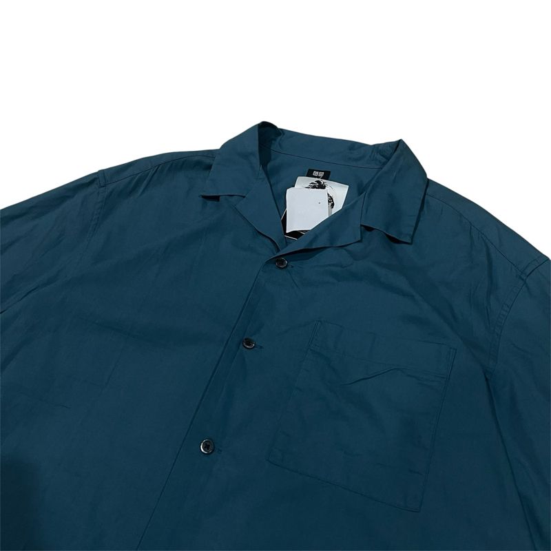 Uniqlo Basic Blue Open Collar for Summer Shirt, foto 4