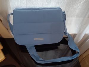 Beyond the vines poofy bag periwinkle
