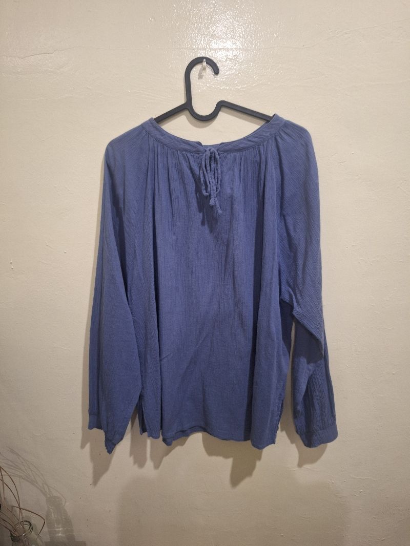 Blouse biru cantik oversize, foto 3