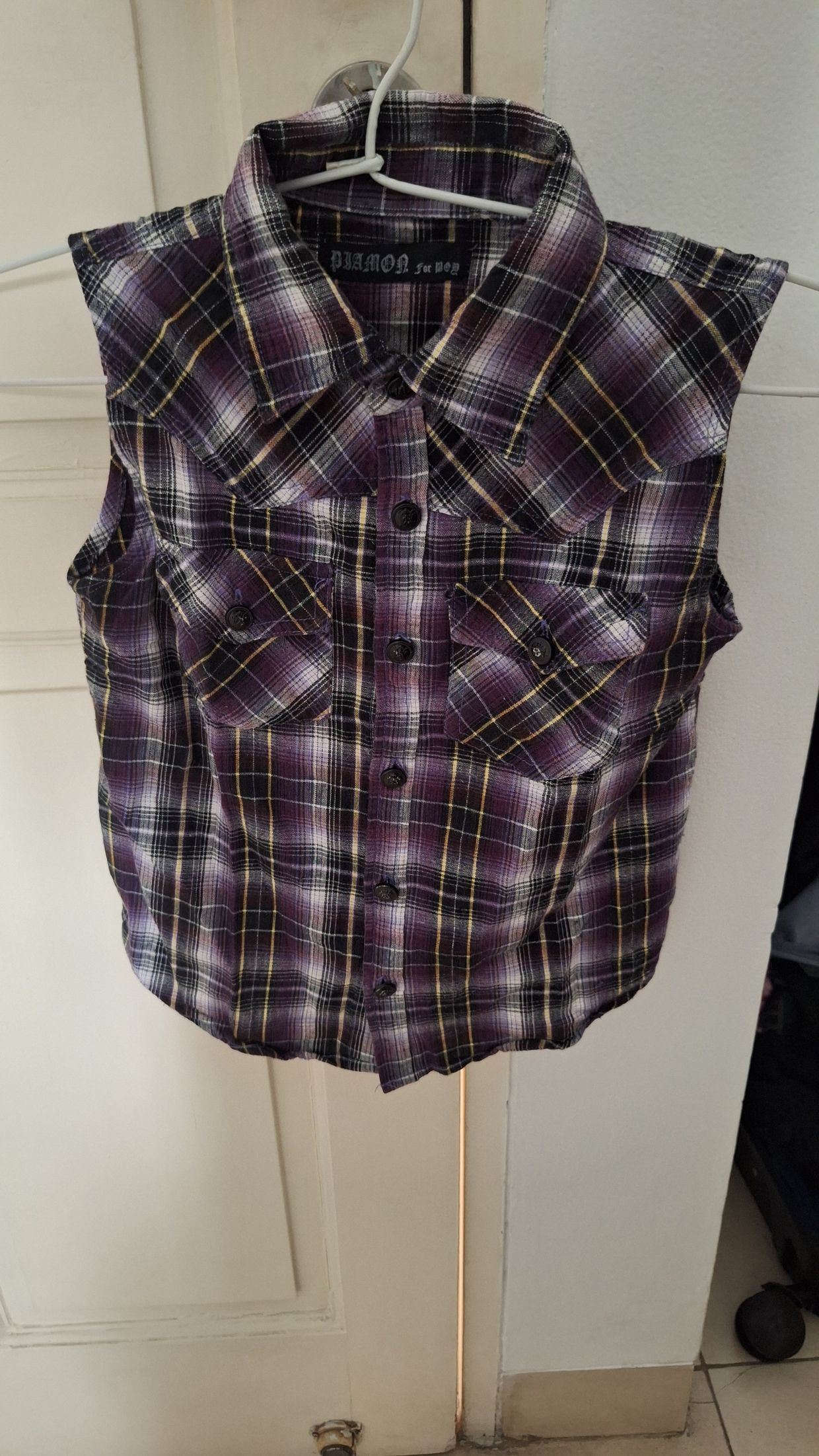 Y2K Emo Vest Wanita purple black