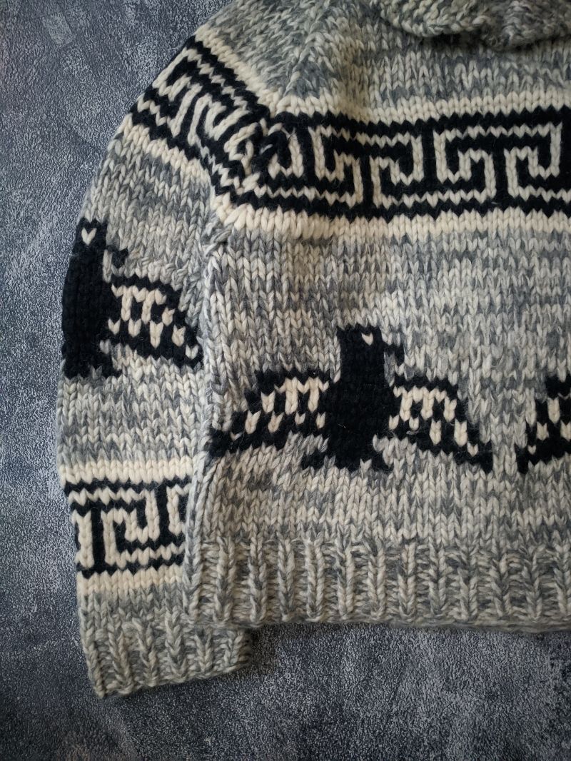 Authentic Cowichan Sweater Woll Tebal, foto 3
