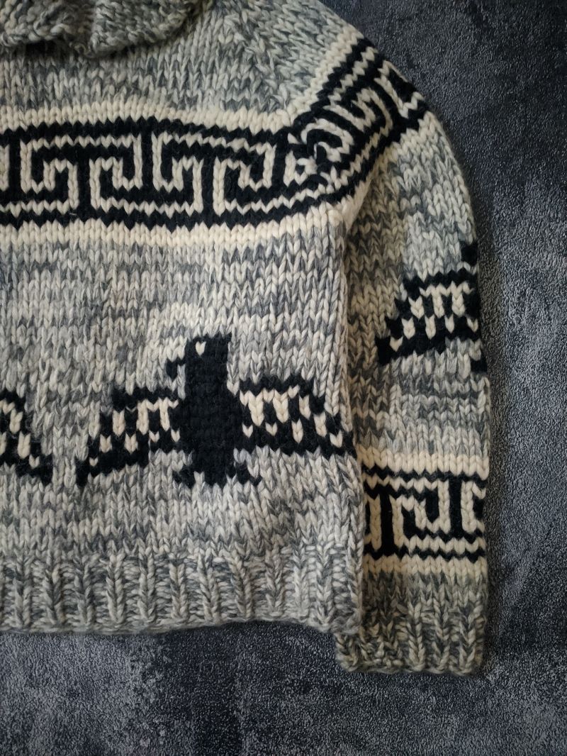 Authentic Cowichan Sweater Woll Tebal, foto 4