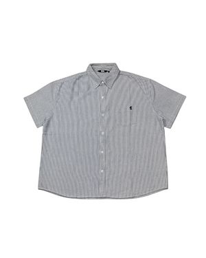 Trillion Striped Short Sleeve Shirt Blue x White