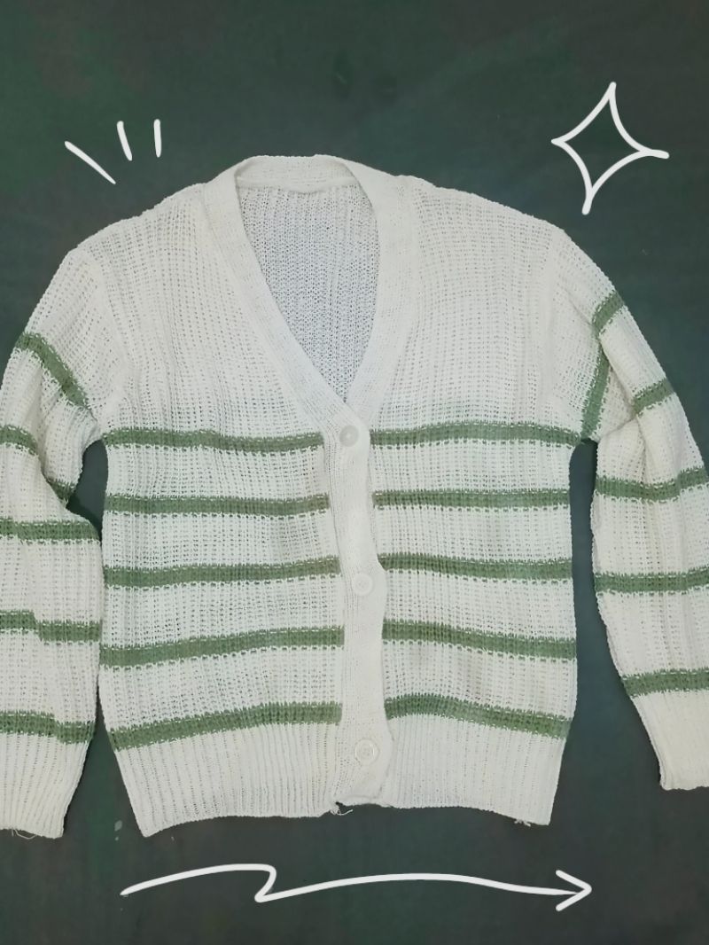 green stripped cardi, foto 3