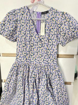 Dress bunga ungu