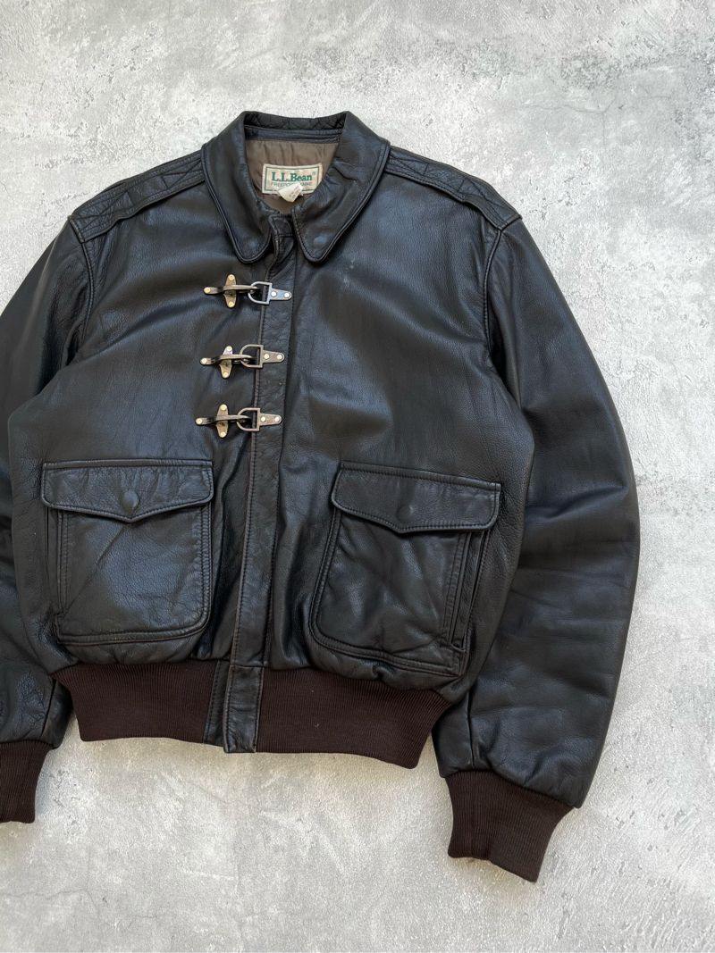 L.L.Bean Vintage Leather jacket Pria black, foto 3