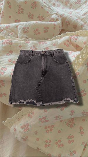 charcoal vintage denim korean skirt