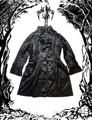 ✮ Vintage Coat Black Goth Zipper No Belt ✮