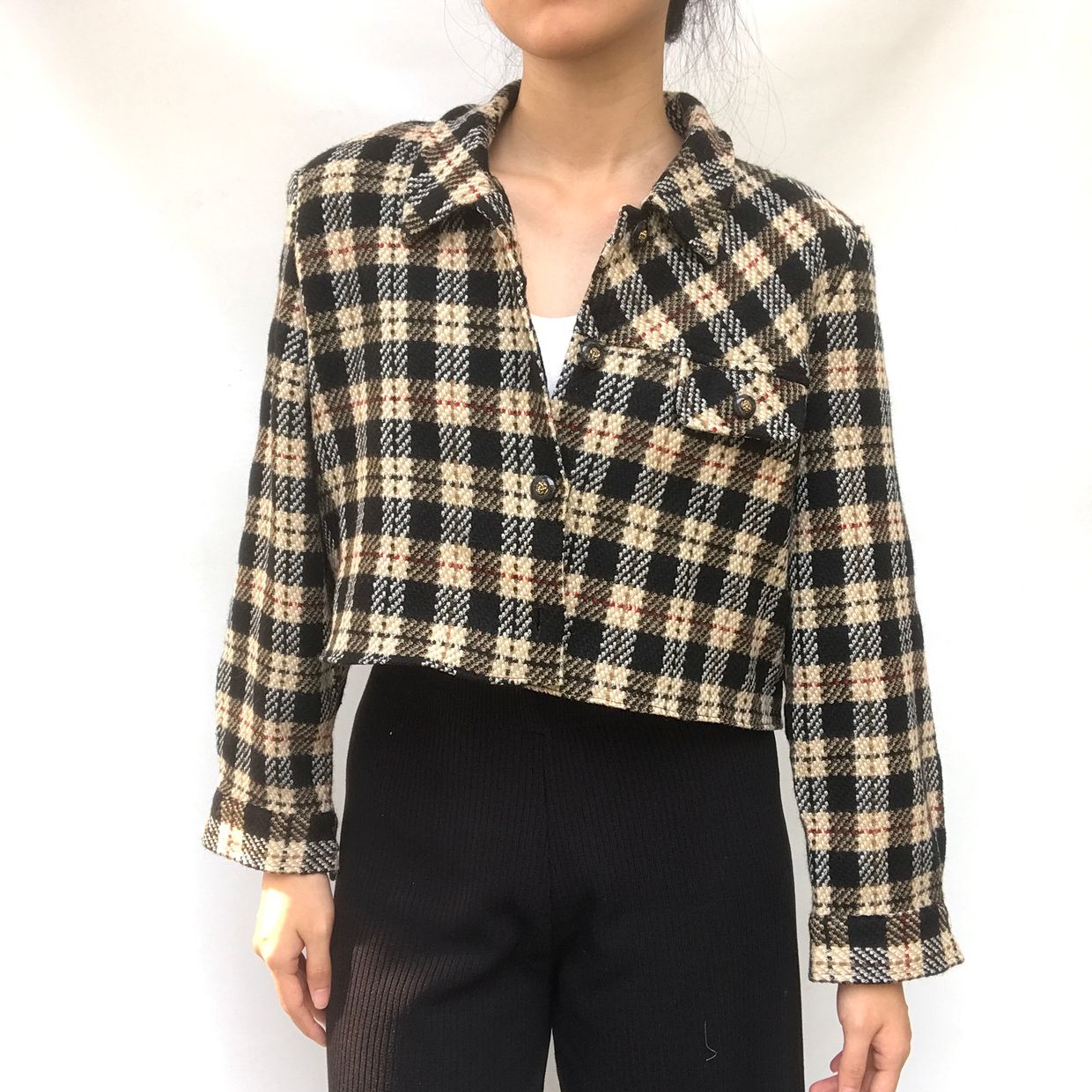 vintage semi wool flannel jacket, ada, foto 6