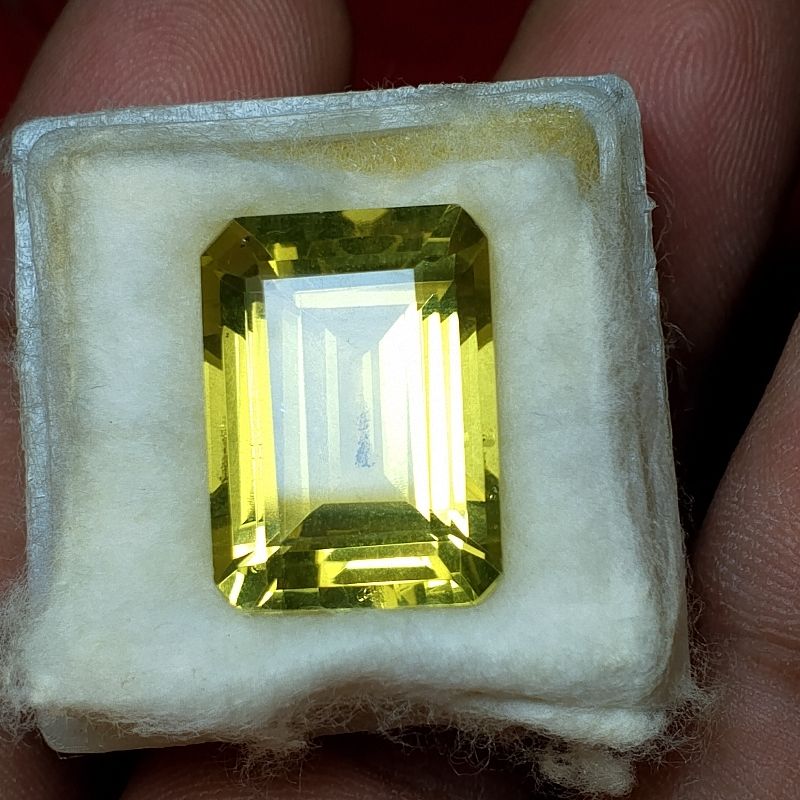 Natural octagon citrine asli batu, foto 4
