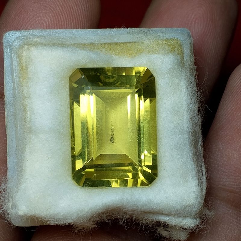 Natural octagon citrine asli batu, foto 8