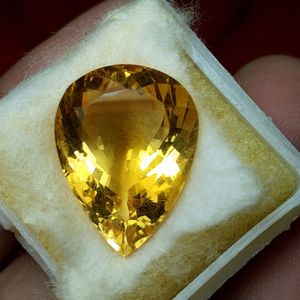 Natural citrine pear cut