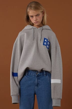 Ader Error Double Hoodie light grey  Unisex
