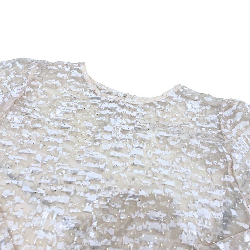 Cream Textured Blouse | Long Sleeve Top, foto 3