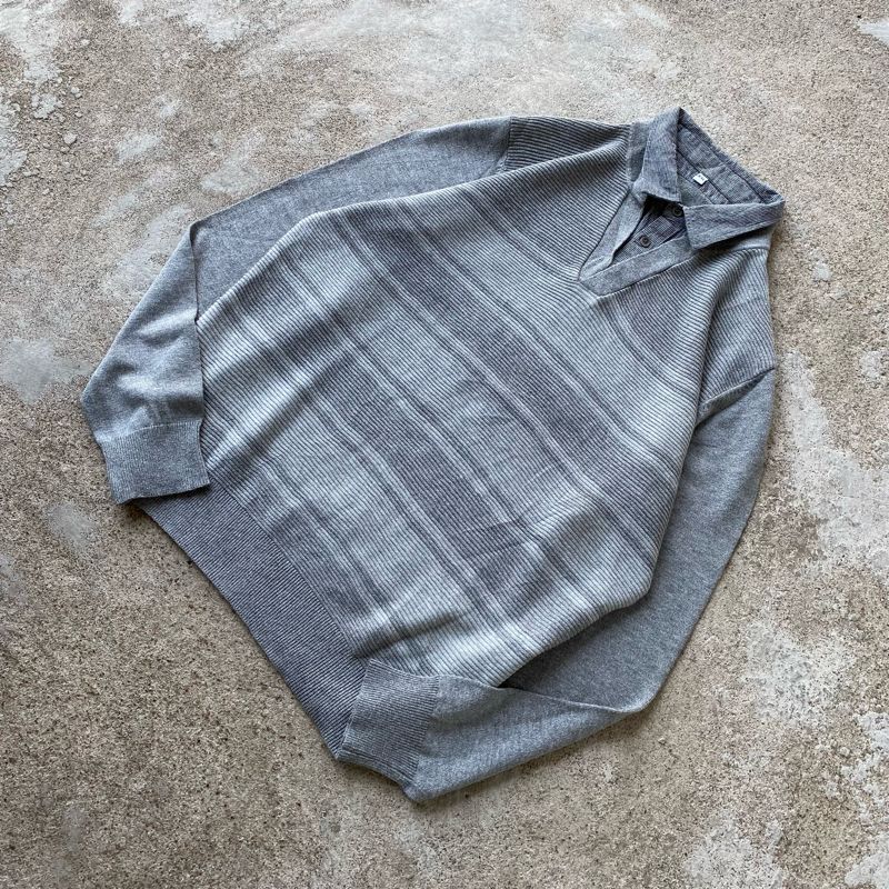 HALFBUTTON KNIT SWEATER “GREY”, foto 4