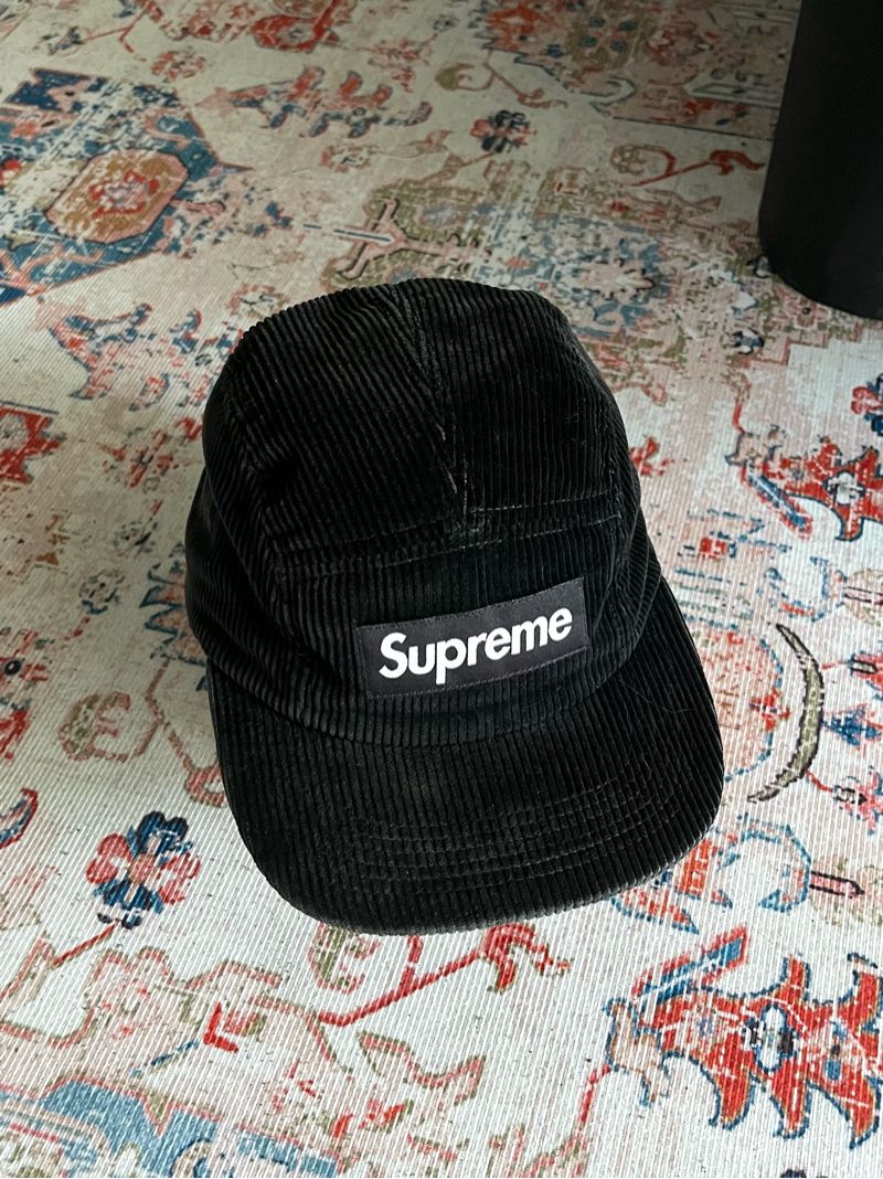 帽子 24FW Supreme Corduroy Camp Cap black s-l400.jpg