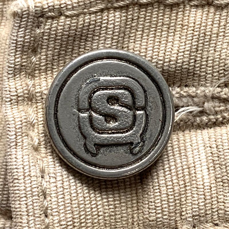 1990s Beige Shark Hidden Pocket Shark Pants, foto 3
