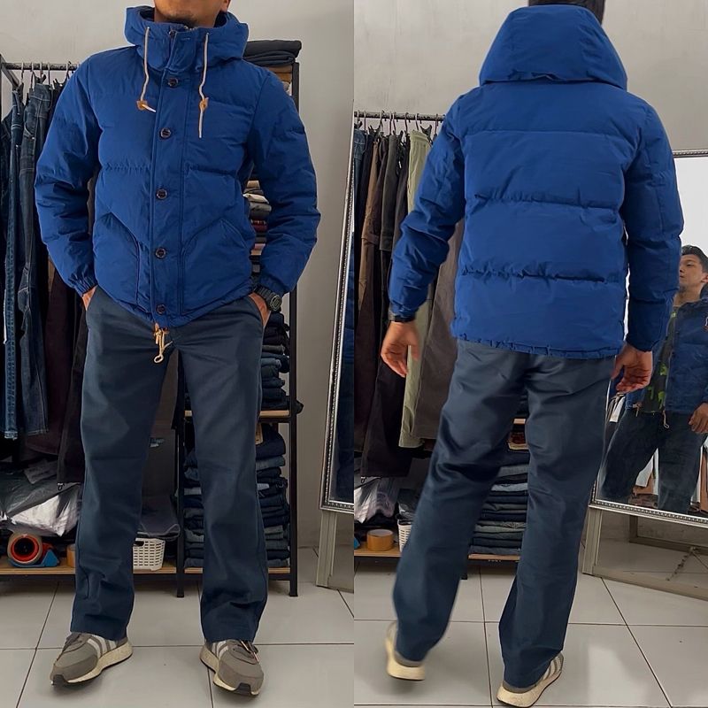 Clothes by Beams Puffer Winter Down Hooded Jacket Blue, foto 2