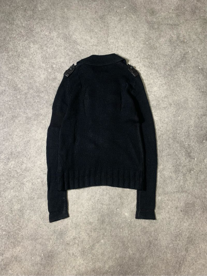 Rare roen damage knit & leather napoleon jacket, foto 6