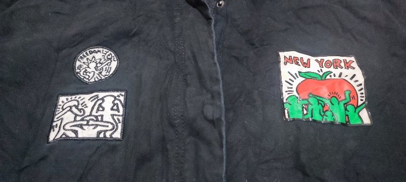 Jaket Casual Parka Keith Haring Hitam, foto 7