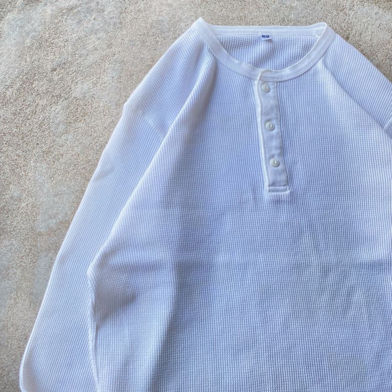 UNIQLO WAFFLE HENLEY NECK KNIT, foto 3