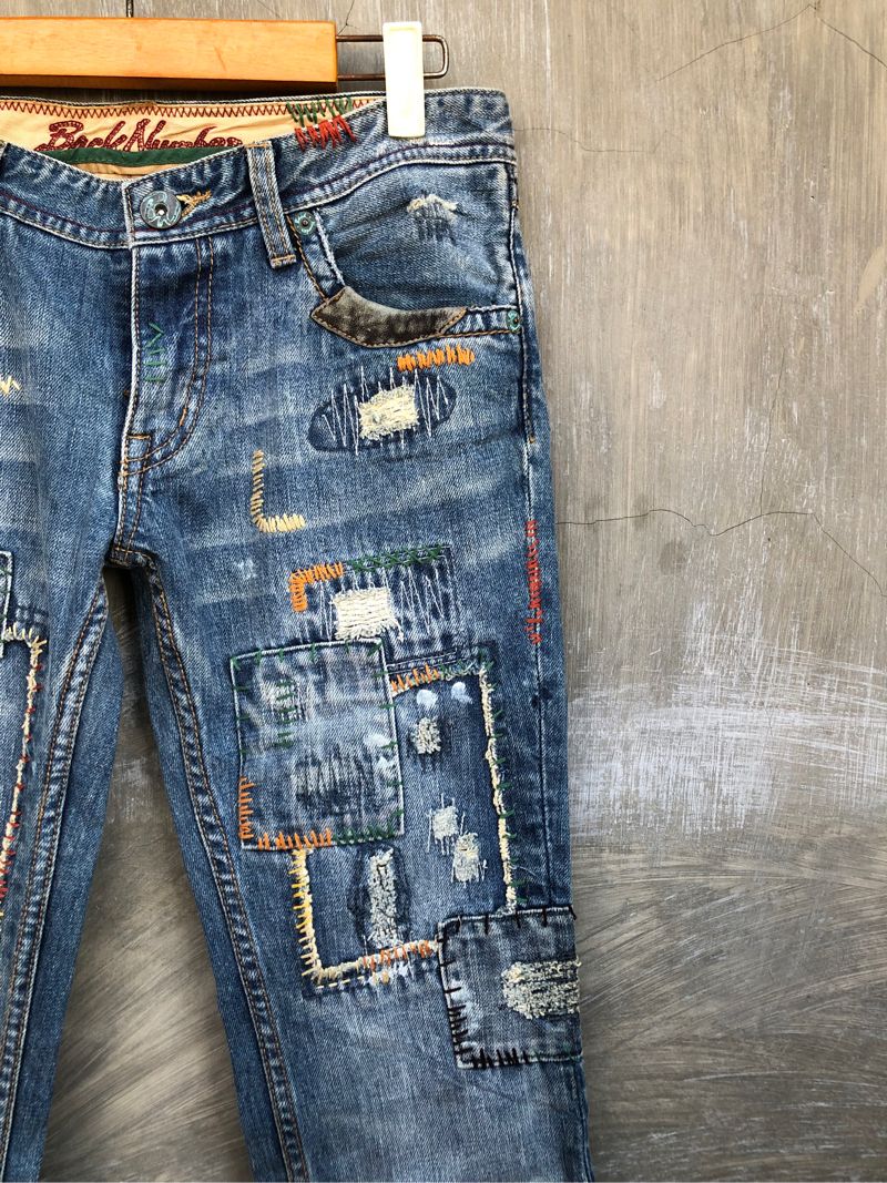 Y2K Back Number Sashiko Patch Denim, foto 5