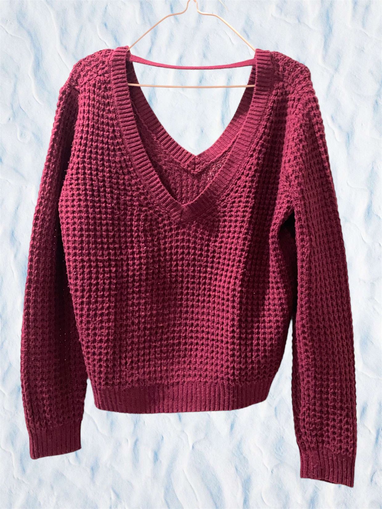 Forever 21 Casual Shirt Wanita burgundy