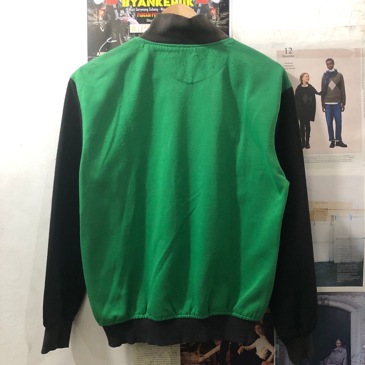 Casual Bomber jacket Pria green black, foto 3