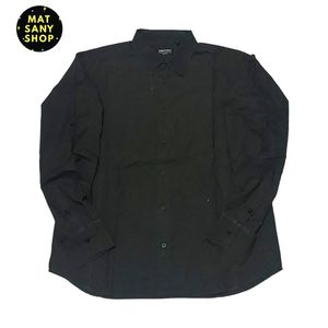Kemeja Lengan Panjang Hitam Bauhaus Kasual Formal Hitam