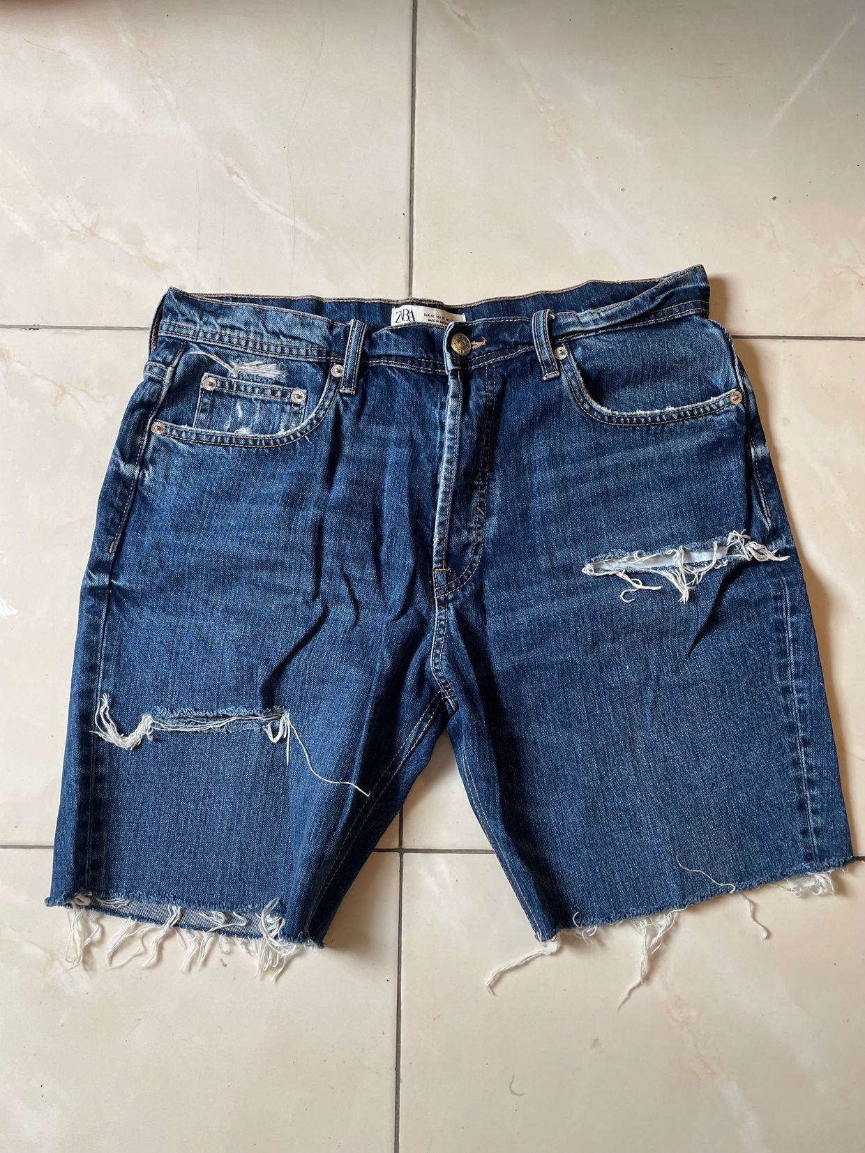 ZARA Y2K Biker Short Pria black blue