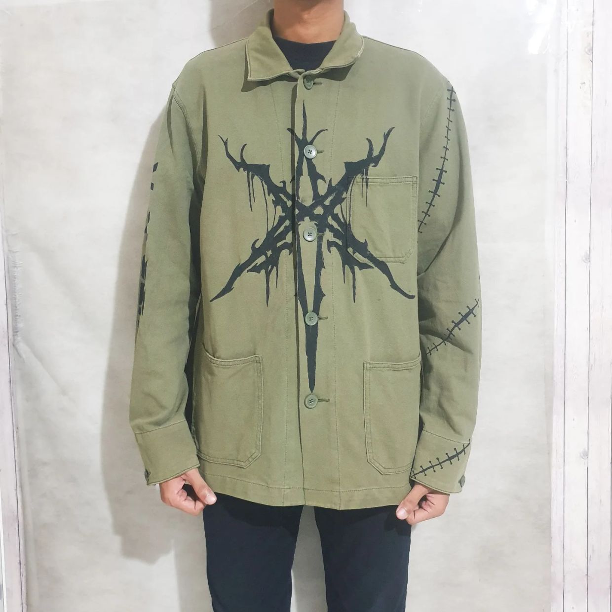 Uniqlo Reworked Parka Pria brown, foto 3