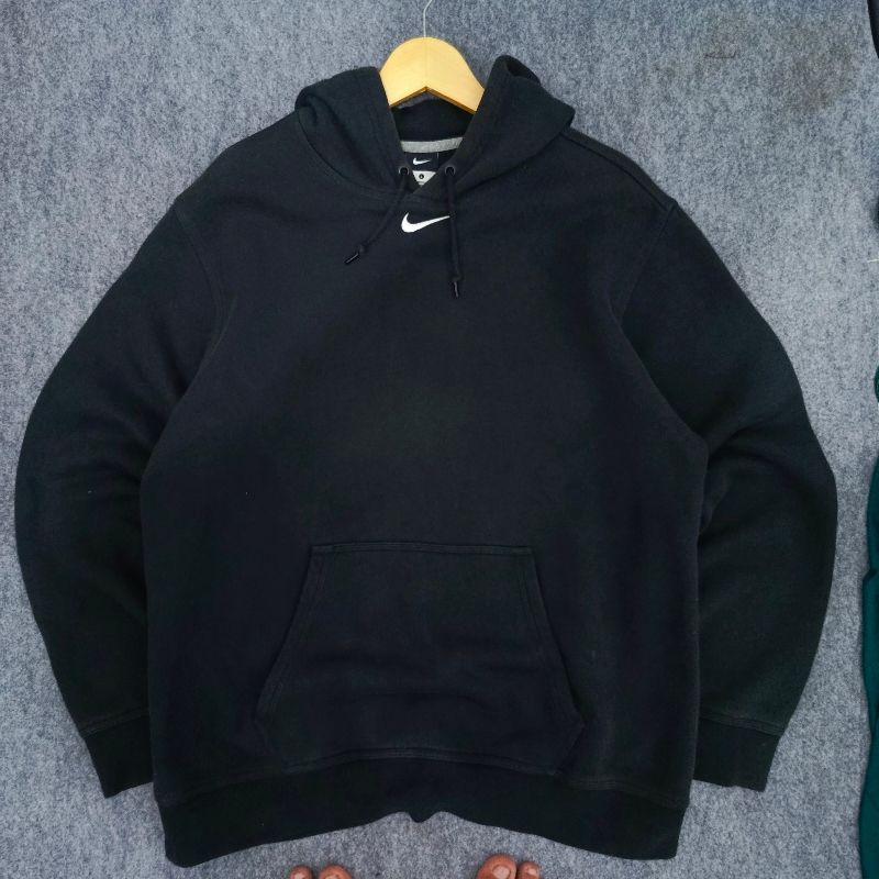 black nike hoodie center swoosh