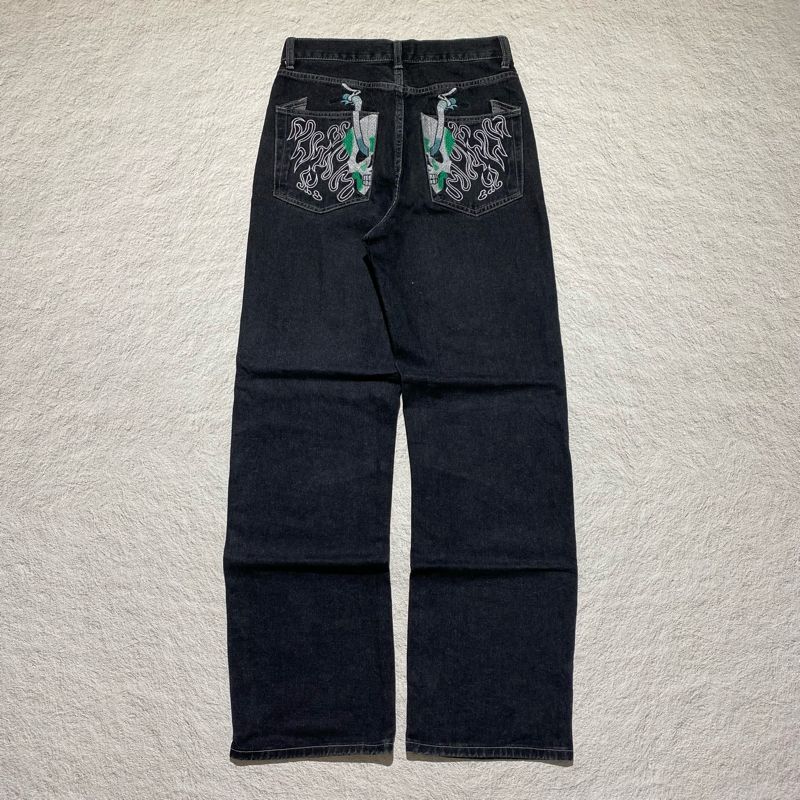 Baggy jeans black brodir vitangetang, foto 3