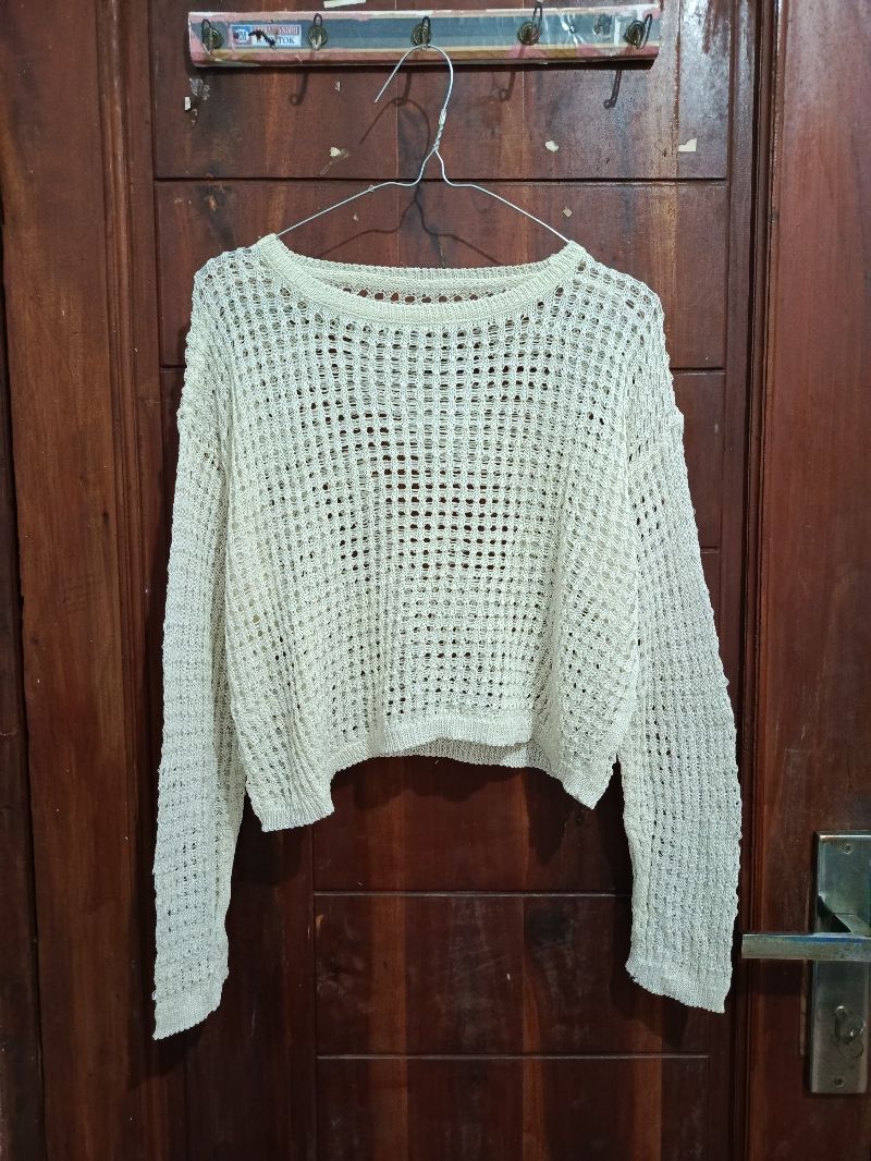 crop top knit texture SUDAH DIKEEP, foto 2