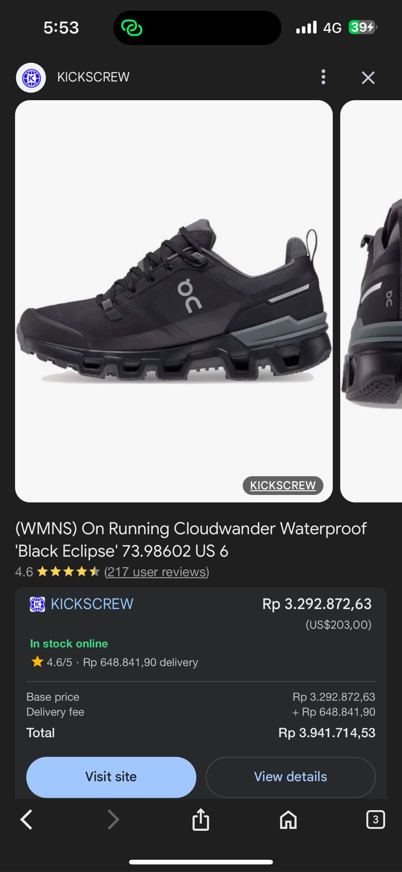 ON CLOUD RUNNING CLOUDWANDER WATERPROOF BLACK ECLIPSE , ON C, foto 8
