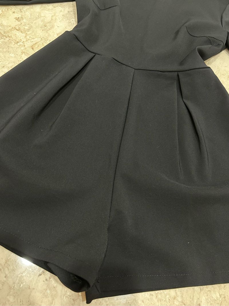 black fitted short jumpsuit, foto 2