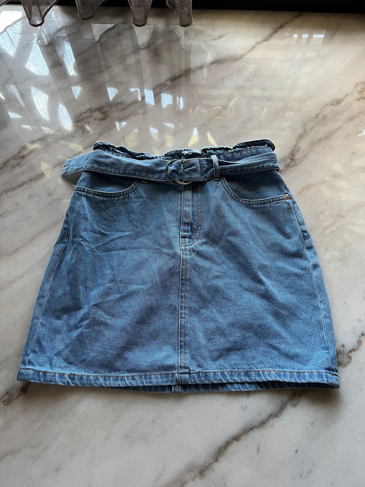 H&M Vintage Casual Skirt Wanita navy blue